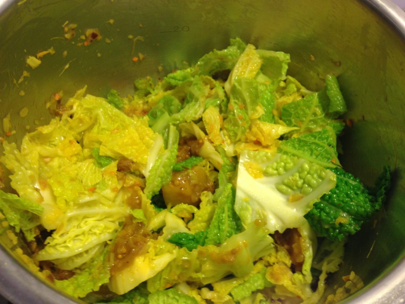 Wirsing mit Mango Chutney