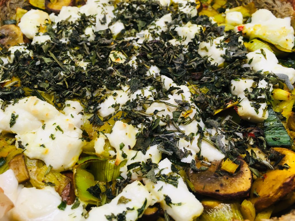 Kartoffel Tarte mit Lauch und Champignons