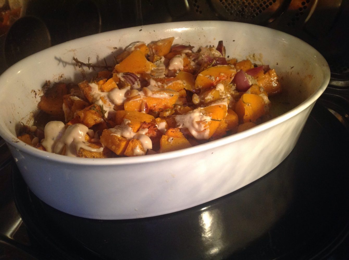 Gerösteter Butternut Kürbis mit Tahine und Za'atar