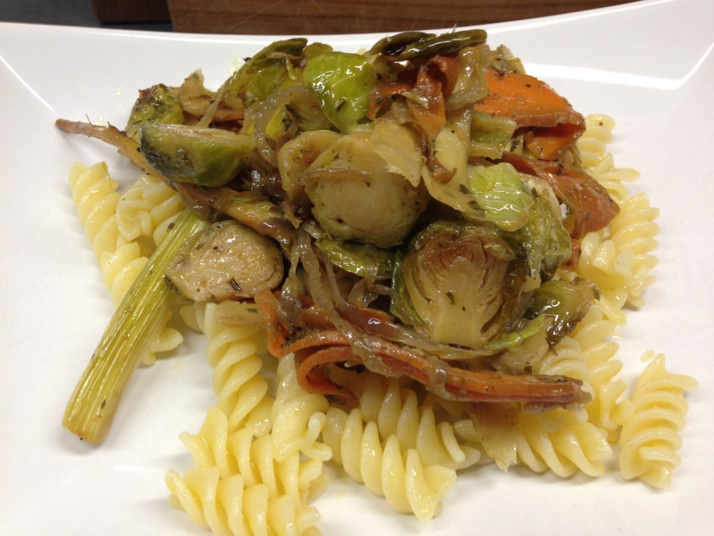 Rosenkohl Gemüse mit Fenchelund Möhren