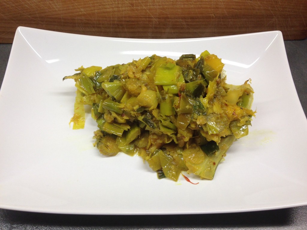 Gebackener gefüllter Fenchel mit Lauch und Mango