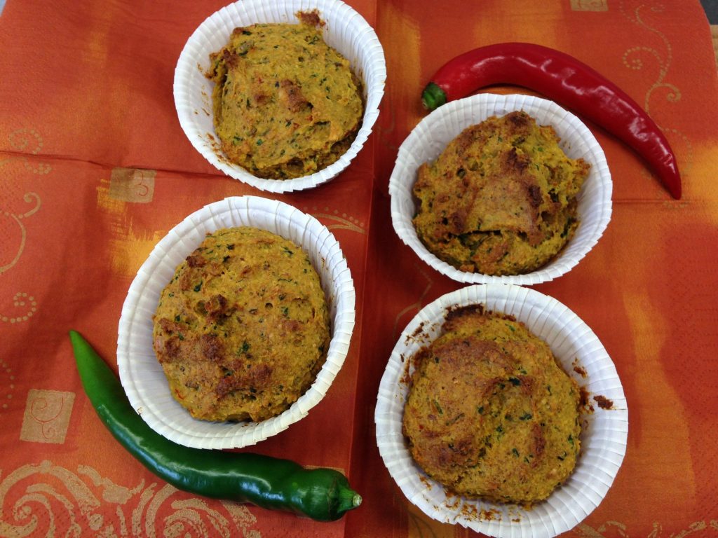 Süßkartoffel Muffins mit Chili und Kräutern