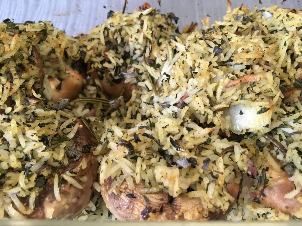 Marinierte Gefüllte Champignons mit Rosmarin-Gewürz-Reis