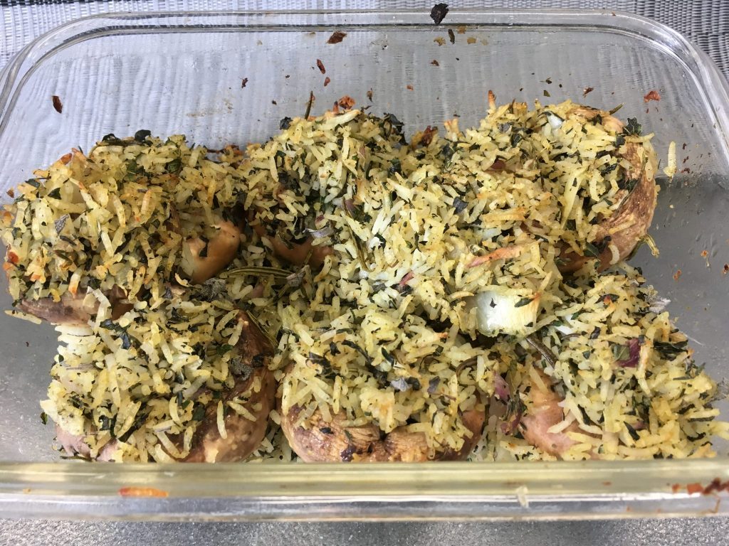 Marinierte Gefüllte Champignons mit Rosmarin-Gewürz-Reis