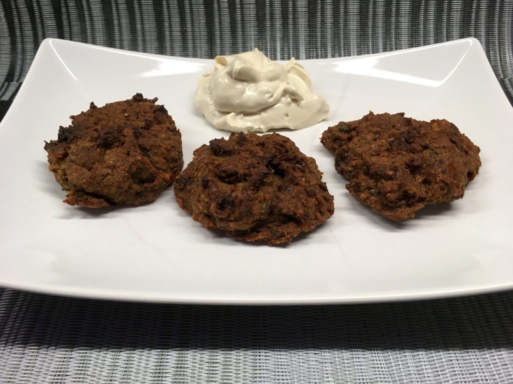 Linsen Burger mit Rosinen und Zwiebeln