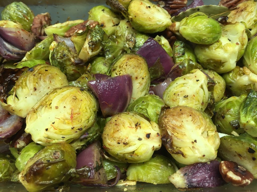 Gerösteter Rosenkohl mit Pekan Nüssen