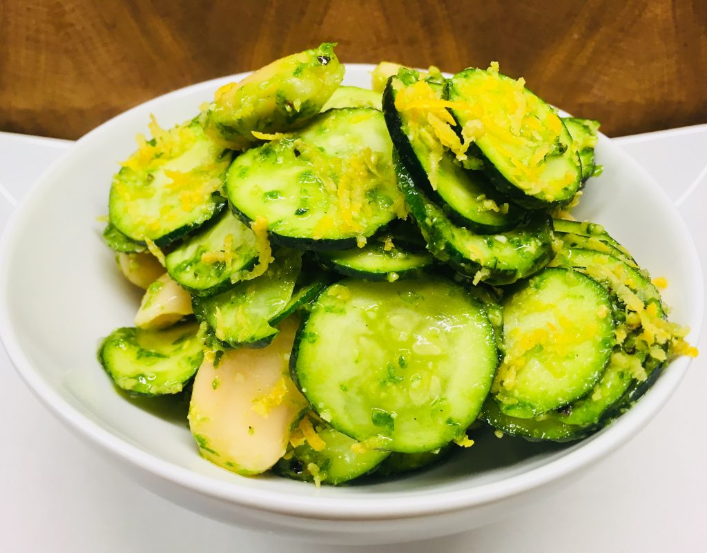 Zucchini mit Weißen Bohnen und Bärlauch Pesto