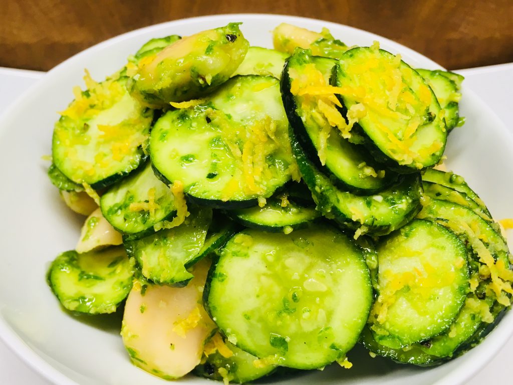 Zucchini mit Weißen Bohnen und Bärlauch Pesto