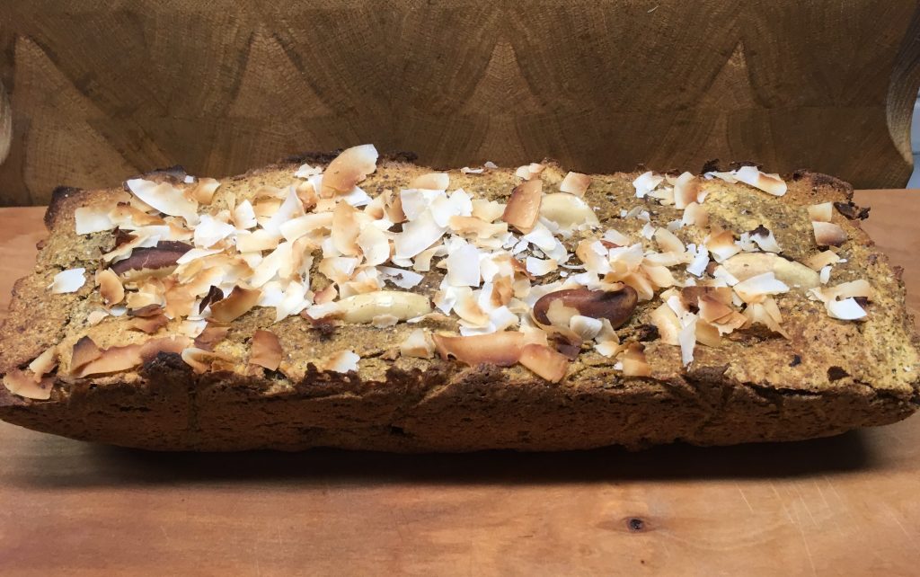 Süßkartoffel Bananen Brot mit Chia und Ingwer