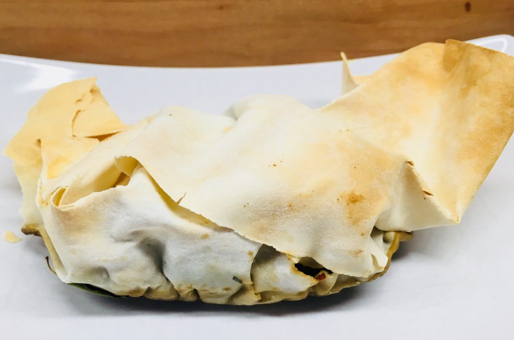 Blätterteig Taschen mit Pilzen, Spinat und Ziegenkäse