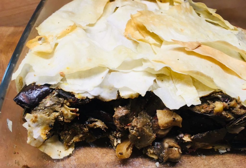 Auberginen Pilz Pastete