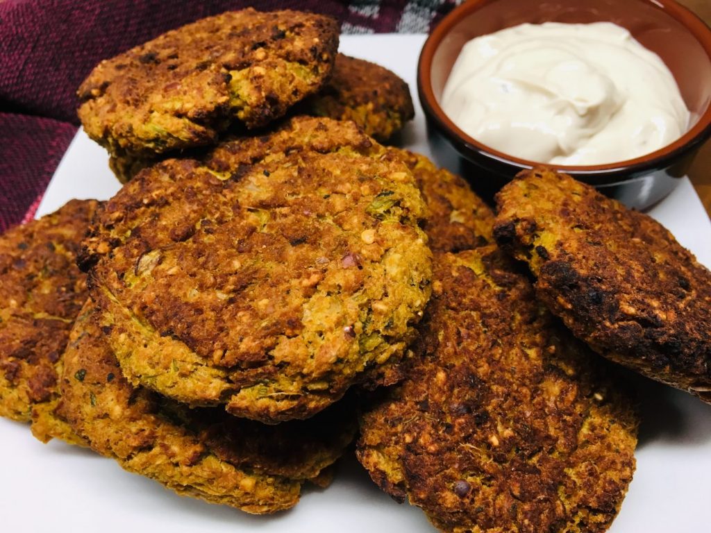 High Fiber Gemüse Linsen Burger mit Blumenkohl